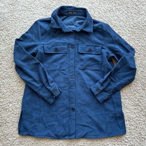 Blue Corduroy Button-Up Shirt